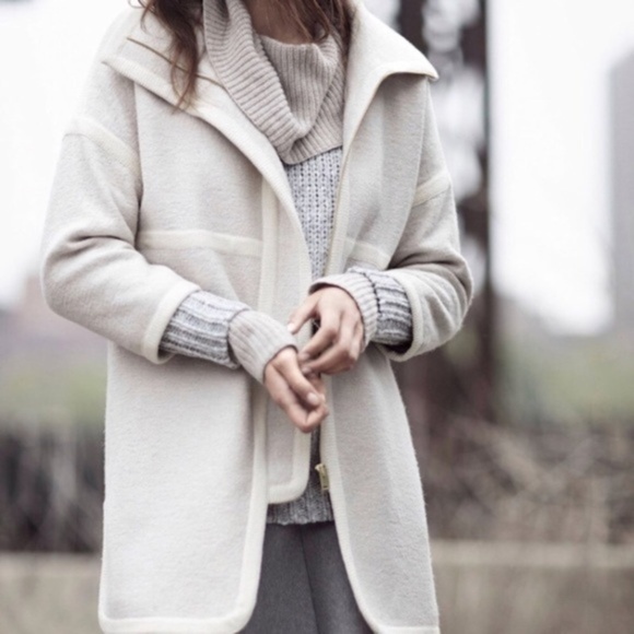 ANN TAYLOR  BOILED WOOL CAPE COAT - Picture 1 of 5